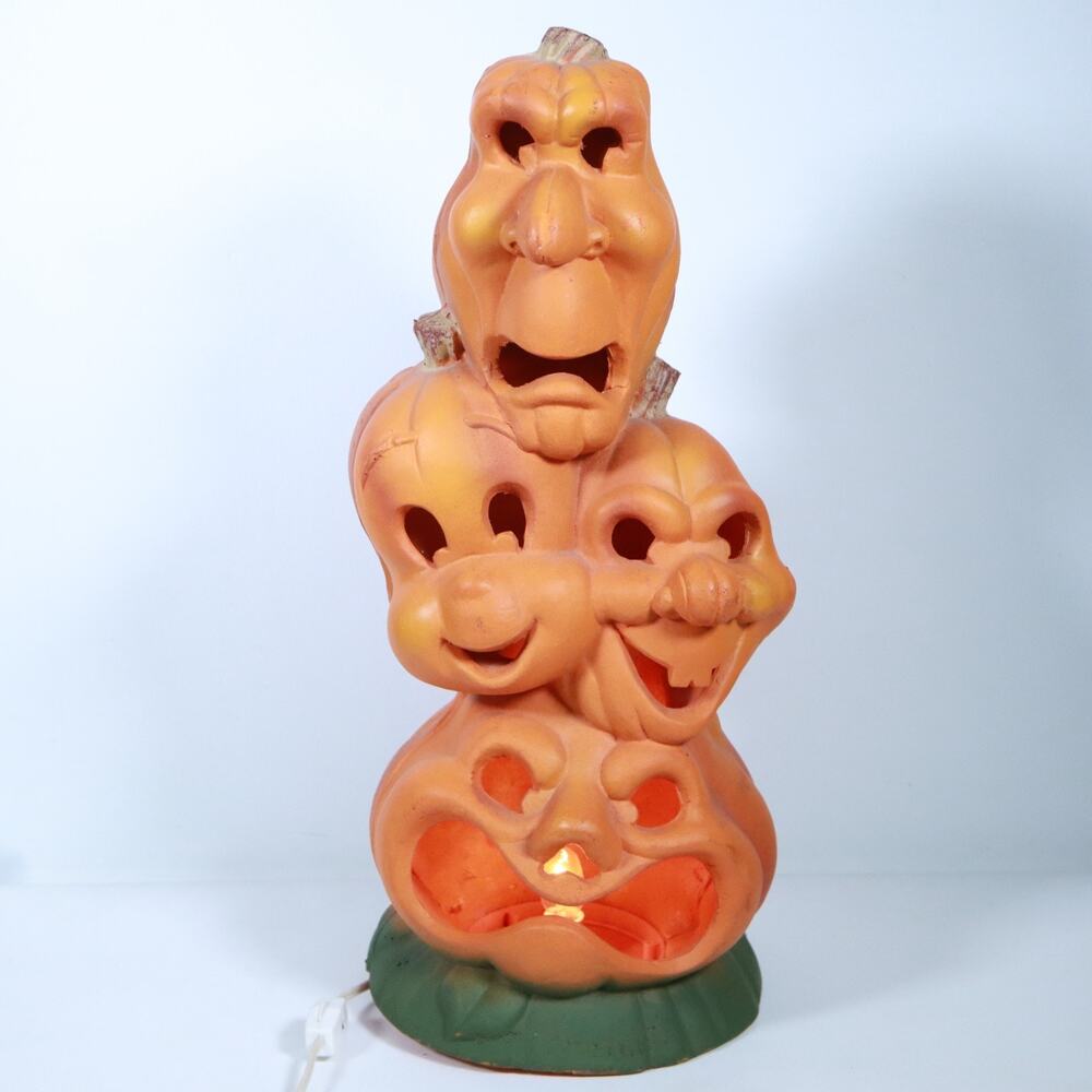 1995 Trendmasters Casper Ghostly Trio Stacked Pumpkin Light Up Halloween 18 Inch
